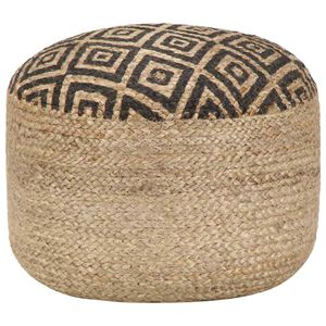 vidaXL Ručně vyroben&yacute; sedac&iacute; puf čern&yacute; 45 x 30 cm juta