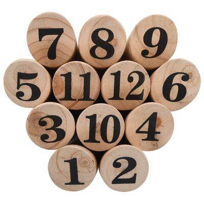 vidaXL Kubb s čísly herní set dřevěný