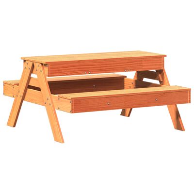 vidaXL Dětský piknikový stůl s pískovištěm voskově hnědý borové dřevo