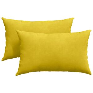 vidaXL Pohovkov&eacute; pol&scaron;t&aacute;ře 2 pcs Žlut&aacute; 50 x 30 cm Žebrovan&aacute; l&aacute;tka