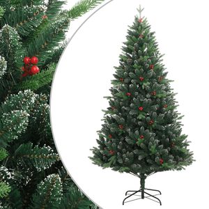 vidaXL Uměl&yacute; skl&aacute;pěc&iacute; v&aacute;nočn&iacute; stromek s červen&yacute;mi bobulemi 120 cm