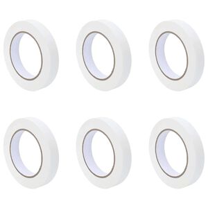 vidaXL Maskovac&iacute; p&aacute;sky pro mal&iacute;ře 6 ks B&iacute;l&aacute; 19mm x 50m Pap&iacute;r