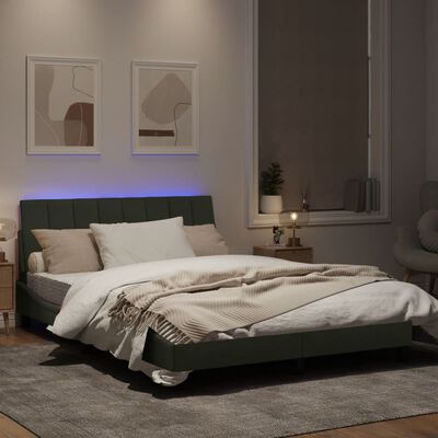 vidaXL Rám postele s LED osvětlením světle šedý 120 x 200 cm samet