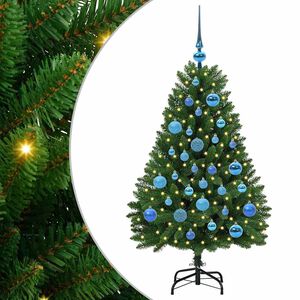 vidaXL Uměl&yacute; v&aacute;nočn&iacute; stromeček 120 cm 150 LED Tepl&aacute; b&iacute;l&aacute; PVC a ocel
