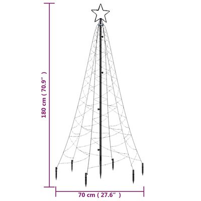 vidaXL Vánoční strom s hrotem 200 teple bílých LED diod 180 cm