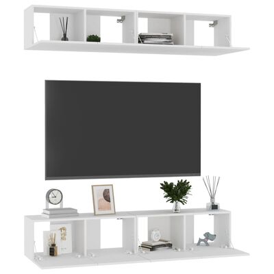 vidaXL TV skříňky 4 ks bílé 80 x 30 x 30 cm kompozitní dřevo