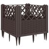 vidaXL Zahradn&iacute; truhl&iacute;k s kol&iacute;ky hněd&yacute; 43,5 x 43,5 x 43,5 cm PP