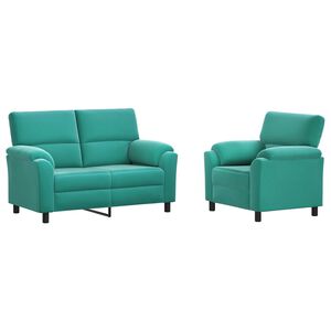 vidaXL Set pohovek 2 pcs Tyrkysov&aacute; Samet