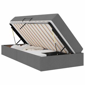 vidaXL Postel s &uacute;ložn&yacute;m prostorem a matrac&iacute; Tmavě &scaron;ed&aacute; 90 x 200 cm