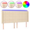 vidaXL Čelo postele s LED kr&eacute;mov&eacute; 163 x 16 x 118/128 cm textil