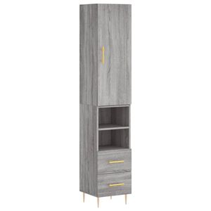 vidaXL Skř&iacute;ň highboard &scaron;ed&aacute; sonoma 34,5 x 34 x 180 cm kompozitn&iacute; dřevo
