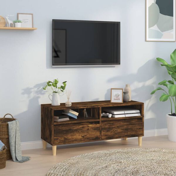 vidaXL TV skř&iacute;ňka kouřov&yacute; dub 100 x 34,5 x 44,5 cm kompozitn&iacute; dřevo