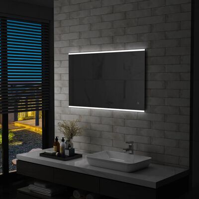 vidaXL Koupelnové zrcadlo s LED světly a dotykovým senzorem 100x60 cm