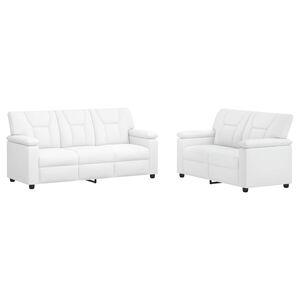 vidaXL Set pohovek 2 pcs B&iacute;l&aacute; Uměl&aacute; kůže
