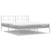 vidaXL Kovov&yacute; r&aacute;m postele s čelem b&iacute;l&yacute; 183 x 213 cm