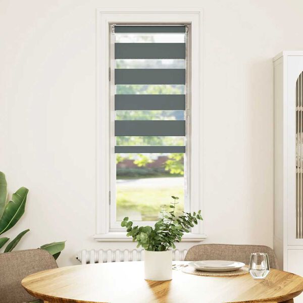 vidaXL Zebra roleta tmavě &scaron;ed&aacute; 40x150 cm &scaron;&iacute;řka l&aacute;tky 35,9 cm polyester