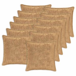 vidaXL Povlak na pol&scaron;t&aacute;ř 12 ks HOUTEN Taupe 40 x 40 cm Uměl&aacute; kr&aacute;lič&iacute;