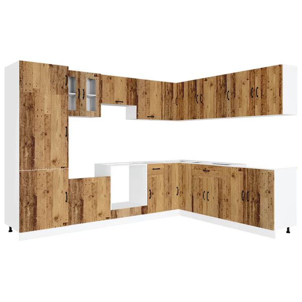 vidaXL 14d&iacute;ln&aacute; sada kuchyňsk&yacute;ch skř&iacute;něk "Kalmar" star&eacute; dřeva kompozit