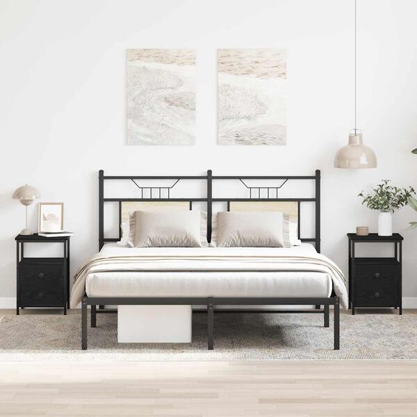 vidaXL Noční stolky 2 ks černý dub 34x35,5x50 cm, z umělého dřeva