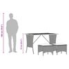 vidaXL 3dílný zahradní jídelní set s poduškami šedý polyratan