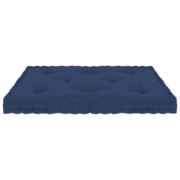 vidaXL Podu&scaron;ka na n&aacute;bytek z palet n&aacute;mořnick&aacute; modř 73x40x7 cm bavlna