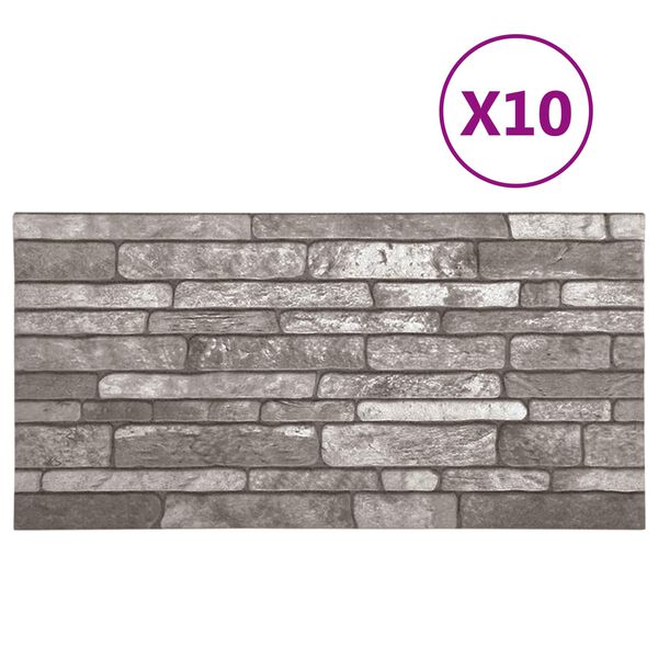 vidaXL N&aacute;stěnn&eacute; panely 10 pcs Tmavě &scaron;ed&aacute; 100 x 50 cm EPS pěna