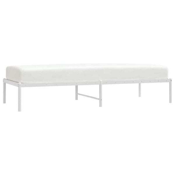 vidaXL Kovov&yacute; r&aacute;m postele b&iacute;l&yacute; 75 x 190 cm