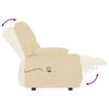 vidaXL 4místné masážní polohovací křeslo držáky nápojů krémové textil