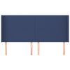 vidaXL Čelo postele typu u&scaron;&aacute;k modr&eacute; 163x16x118/128 cm textil