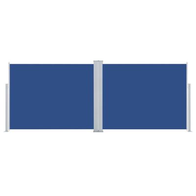 vidaXL Zatahovací boční markýza / zástěna modrá 140 x 1000 cm