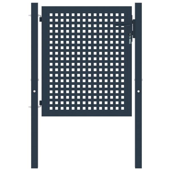 vidaXL Plotov&aacute; branka antracitov&aacute; 102 x 100 cm ocelov&aacute;