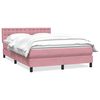 vidaXL Box spring postel s matrac&iacute; růžov&aacute; 140x220 cm samet