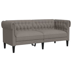 vidaXL Chesterfield pohovka 2m&iacute;stn&aacute; taupe textil