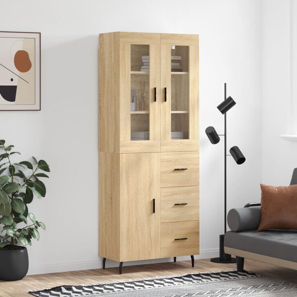 vidaXL Skř&iacute;ň highboard dub sonoma 69,5 x 34 x 180 cm kompozitn&iacute; dřevo