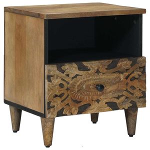 vidaXL Nočn&iacute; skř&iacute;ňka Hněd&aacute; 40 x 33 x 46 cm Masivn&iacute; mangov&eacute; dřevo