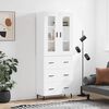 vidaXL Skř&iacute;ň highboard b&iacute;l&aacute; 69,5 x 34 x 180 cm kompozitn&iacute; dřevo