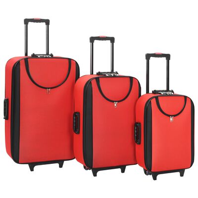 vidaXL Měkké kufry na kolečkách 3 ks červené oxfordská látka