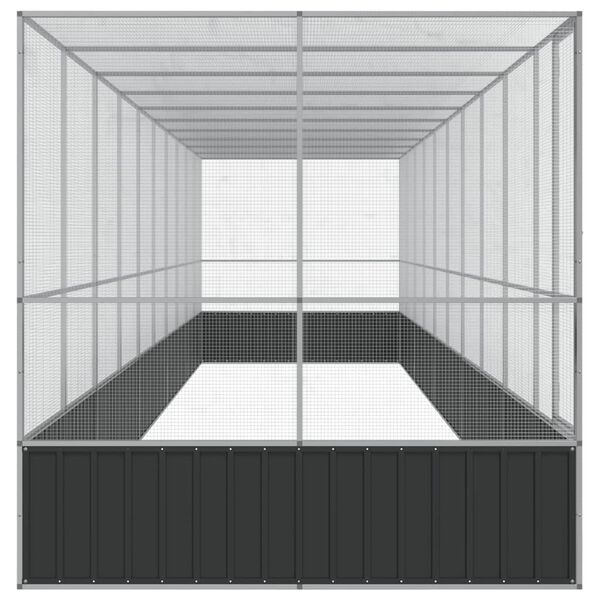 vidaXL Voli&eacute;ra s n&aacute;stavbou stř&iacute;brn&aacute; 1 039 x 207 x 212 cm ocel