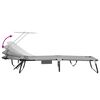 vidaXL Skládací lehátko s polštářem Šedá 56 x 190 x 81cm textil