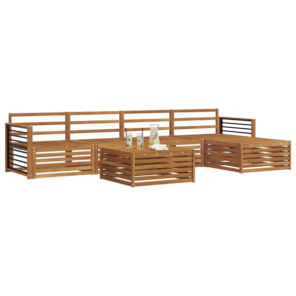 vidaXL Venkovn&iacute; pohovkov&aacute; souprava 6 pcs Př&iacute;rodn&iacute;