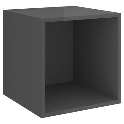 vidaXL Nástěnná skříňka šedá s vysokým leskem 37x37x37 cm dřevotříska