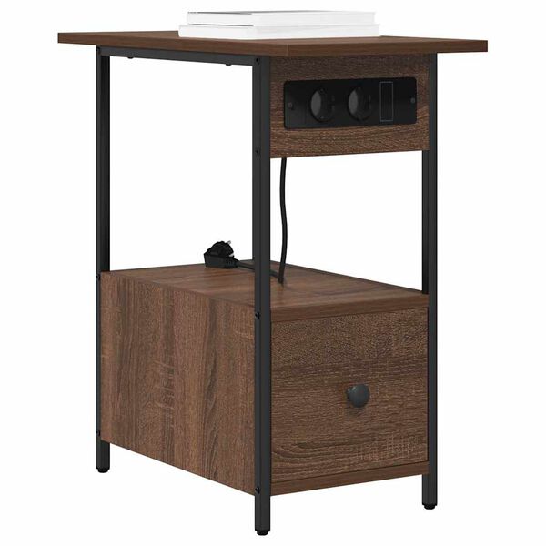 vidaXL Nočn&iacute; skř&iacute;ňka Hněd&yacute; dub 60 x 30 x 61 cm kompozitn&iacute; dřevo