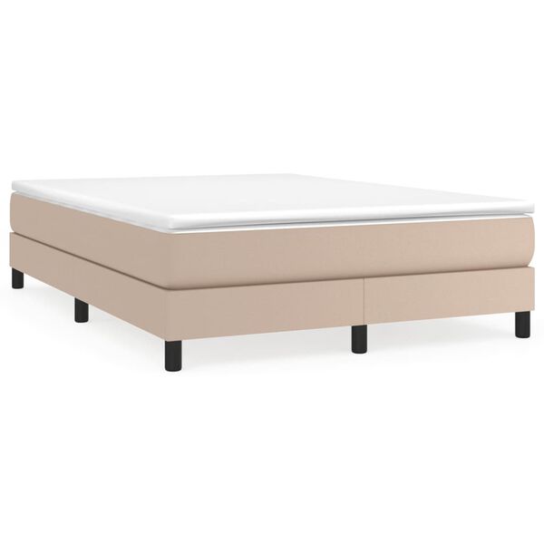 vidaXL Box spring postel s matrac&iacute; cappuccino 140x200 cm uměl&aacute; kůže