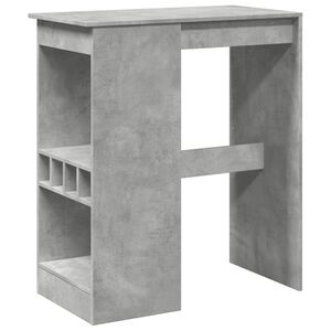 vidaXL Barov&yacute; stůl s reg&aacute;ly betonově &scaron;ed&yacute; 90x47,5x103,5 cm kompozit