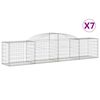 vidaXL Klenut&eacute; gabionov&eacute; ko&scaron;e 7 ks 300x50x60/80 cm pozinkovan&eacute; železo