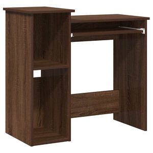 vidaXL Psac&iacute; stůl s policemi hněd&yacute; dub 84x40x78 cm kompozitn&iacute; dřevo