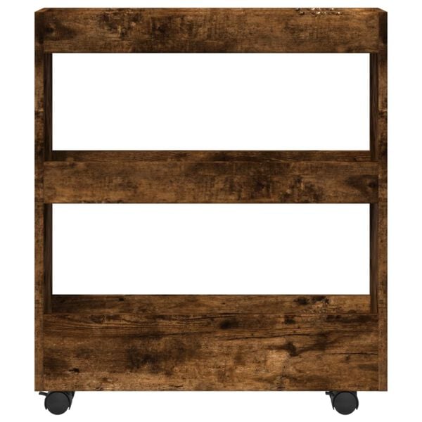 vidaXL &Uacute;zk&yacute; &uacute;ložn&yacute; voz&iacute;k 3patrov&yacute; kouřov&yacute; dub kompozitn&iacute; dřevo