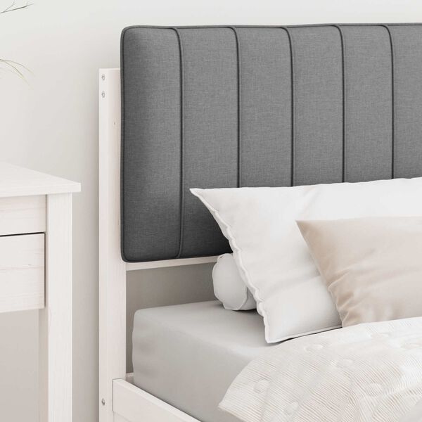 vidaXL Rám postele s čalouněným čelem s čelo Světle šedá 90 x 200 cm