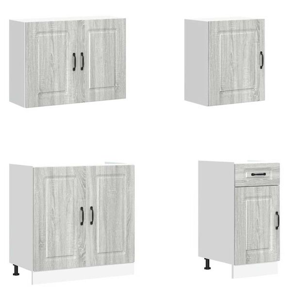 vidaXL 7dílná sada kuchyňských skříněk "Kalmar" šedý sonoma kompozit