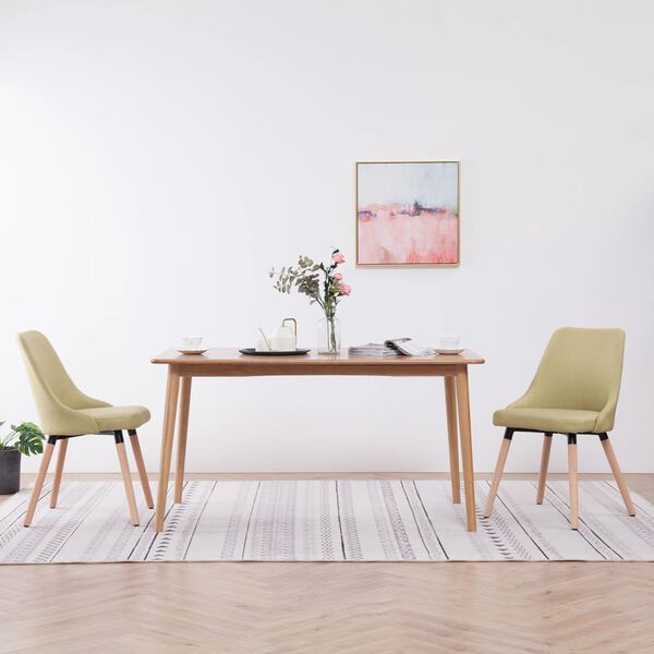 vidaXL Otočn&eacute; j&iacute;deln&iacute; židle 2 ks zelen&eacute; textil